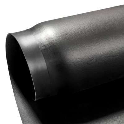 Rolo de borracha preta texturada com borda lisa