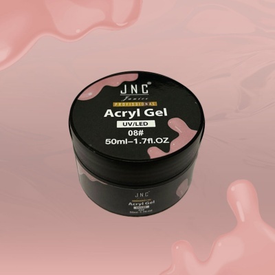 Pote preto de gel acrílico para unhas JNC Professional com detalhes rosa