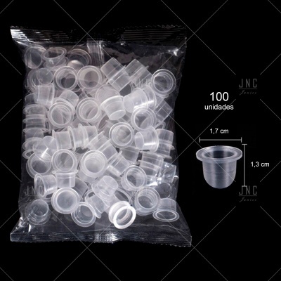 Pacote transparente com 100 recipientes plásticos pequenos e transparentes