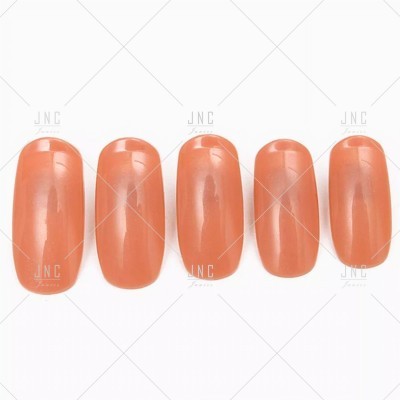 Unhas postiças laranja claro brilhantes