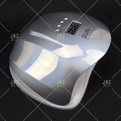 Dispositivo de secar unhas em gel cinza metálico com botões e ventilação