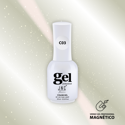 Frasco de verniz gel profissional magnético branco com código C03
