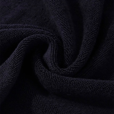 Tecido de toalha preto com textura felpuda