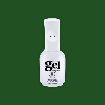 Frasco branco de gel para unhas com etiqueta 202