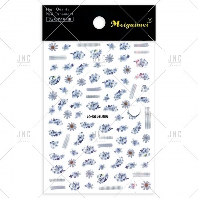 Decoração para unhas com ornamentos florais em embalagem