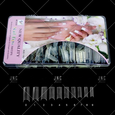 Caixa de unhas postiças transparentes numeradas