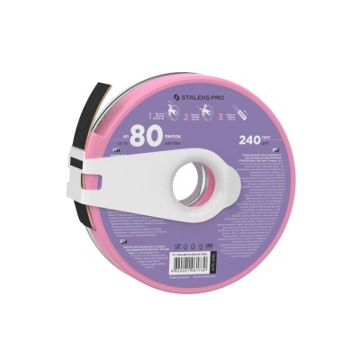 Rolo de lixa Staleks Pro com disco abrasivo preto e suporte branco