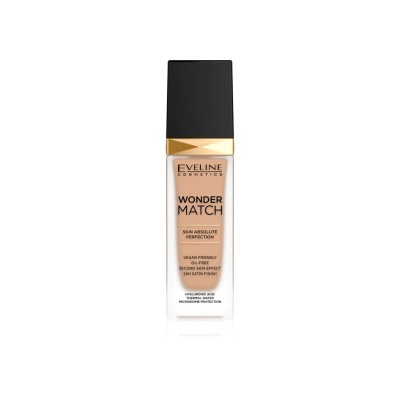 Base líquida Eveline Cosmetics Wonder Match com tampa preta e detalhe dourado