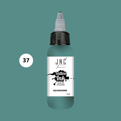 Frasco de tinta para tatuagem aquamarine JNC Essence com tampa preta