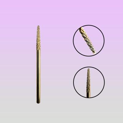 Broca de carboneto dourada cónica texturizada