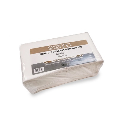 Pacote de toalhas descartáveis Airlaid Senzza em embalagem plástica