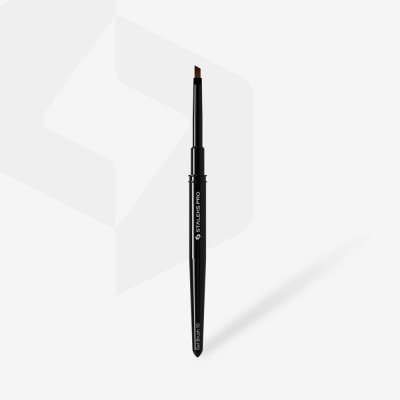 Pincel maquilhagem Staleks Pro com cabo preto e cerdas castanhas