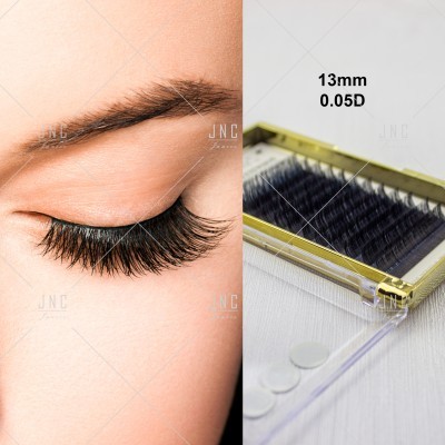 Olho fechado com pestanas postiço e caixa com pestanas 13mm 0.05D