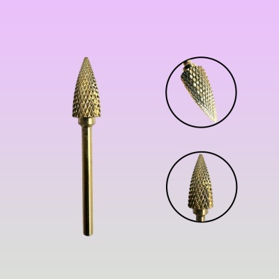 Ferramenta rotativa dourada texturizada em fundo gradiente lilás e cinza