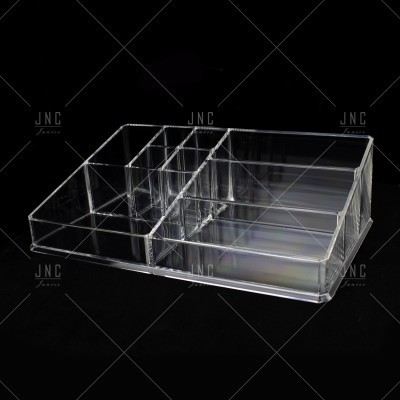 Organizador transparente em acrílico com vários compartimentos