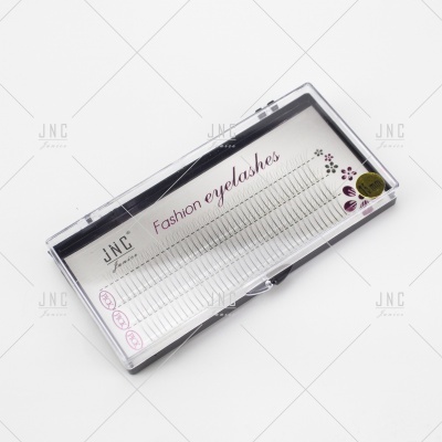 Caixa transparente de pestanas falsas JNC Fashion com várias filas de pestanas brancas