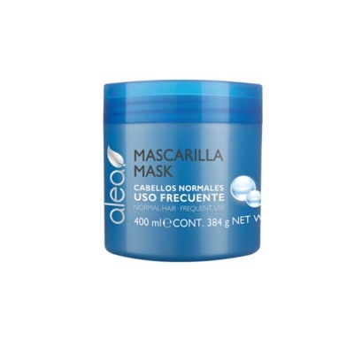 Frasco azul máscara de cabelo Alea para cabelos normais