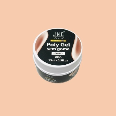 Frasco de Poly Gel JNC sem goma para unhas, 15ml, com tampa preta com texto