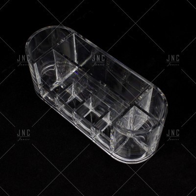 Organizador transparente em acrílico com vários compartimentos