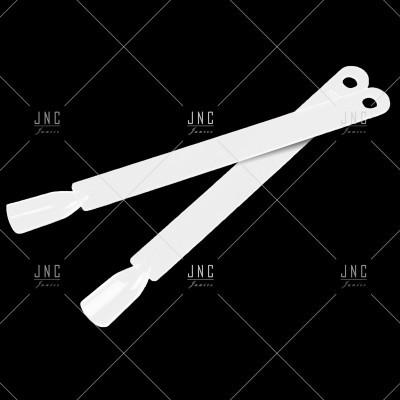 Par de espátulas de silicone brancas com cabo comprido