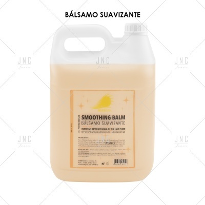 Recipiente plástico com bálsamo suavizante e rótulo rosa claro