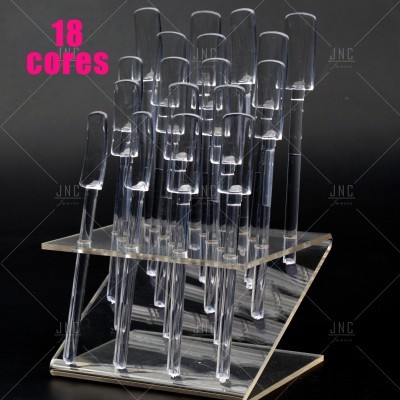 Suporte acrílico com 18 pincéis de maquilhagem