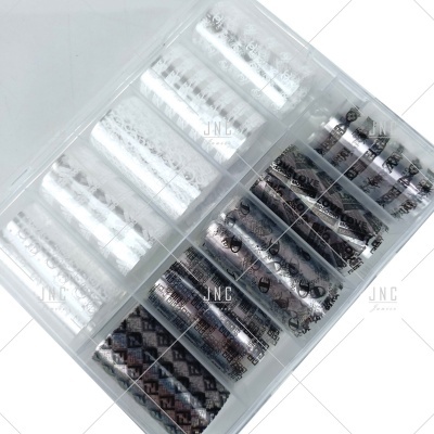 Pacote com 12 rolos de película para unhas com padrões variados