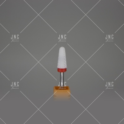 Broca de unhas cerâmica cónica com suporte castanho em fundo cinzento