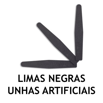 limas pretas para unhas artificiais com texto