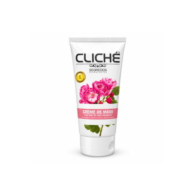 Creme de mãos em tubo branco com flores rosas e indicação de vitamina E antioxidante