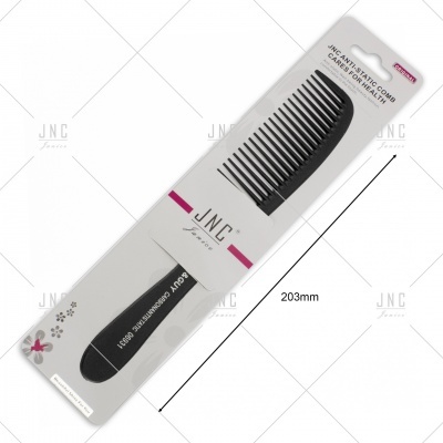 Pente antistático preto JNC em embalagem branca com texto, 203mm
