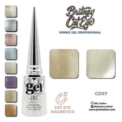 Verniz gel profissional JNC Janice metalizado com amostras de cores
