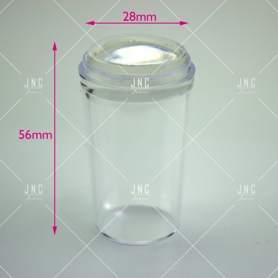 Copo transparente de plástico com tampa tipo cúpula, 28mm x 56mm