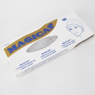 Embalagem de touca para mechas de cabelo de plástico transparente com marca MAGICAP