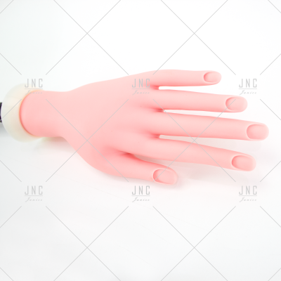 Mão de silicone cor-de-rosa com textura suave