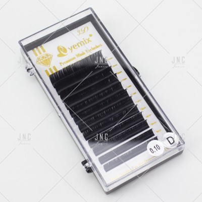 Estojo de pestanas sintéticas pretas com rótulo Premium Mink Eyelashes