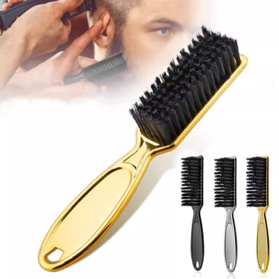 Escovas de cabelo com cabo dourado, preto e cinza e cerdas pretas