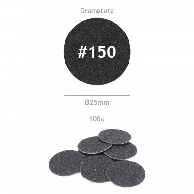 Discos abrasivos pretos #150 de 25mm