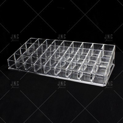 Organizador transparente de acrílico com 36 divisórias quadradas