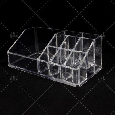 Organizador transparente em acrílico com múltiplos compartimentos