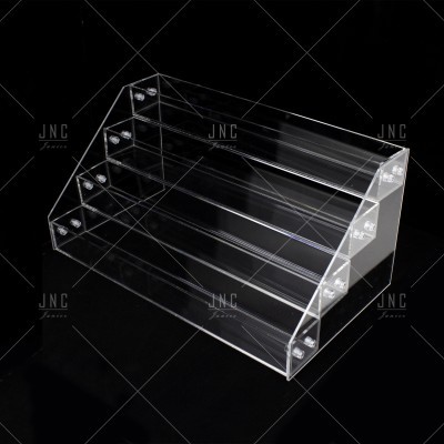 Expositor acrílico transparente de degraus para produtos