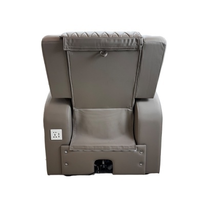 Poltrona reclinável cinzenta em couro sintético vista de trás