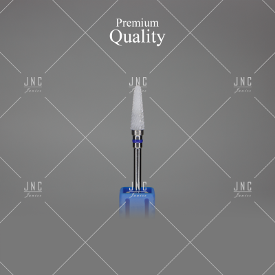 Ferramenta de manicure branca com base azul e texto 'Premium Quality'