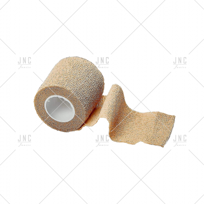 Rolo de fita adesiva elástica bege desenrolado