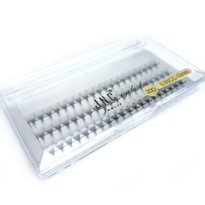 Estojo transparente com pestanas falsas individuais pretas