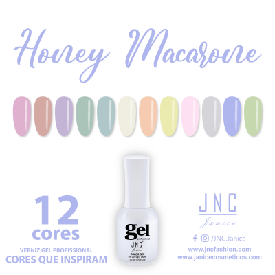 Conjunto de vernizes gel 12 cores pastéis Honey Macarone para unhas