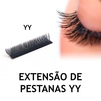 Extensão de pestanas YY com texto