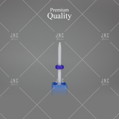 Ferramenta de manicure branca e azul com texto Premium Quality