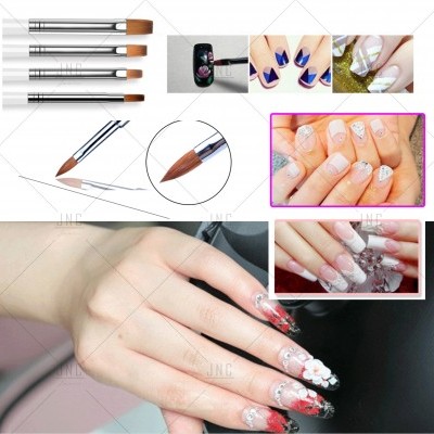 Pincéis para unhas com imagens de unhas decoradas