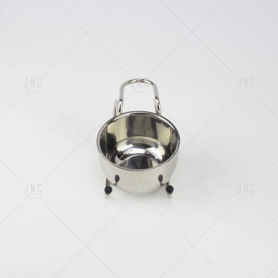 Tacho pequeno de inox com cabo e pés